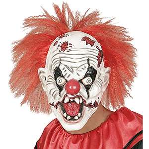 Maske Killer Clown mit Haar - Widmann 01018 - Horror, Halloween, Karneval