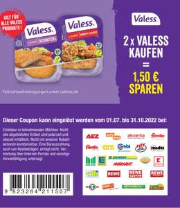 2x Valess Produkte nach Wahl Kaufen = 1,50€ Sparen