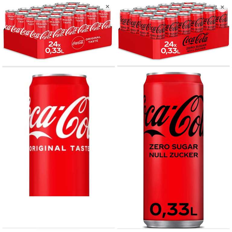 Coca-Cola Zero Sugar oder Classic 24 x 330 ml Dose( Prime Sparabo)