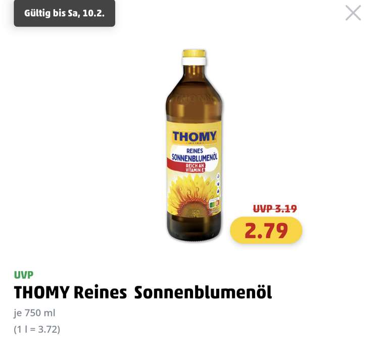 [PENNY] Thomy Sonnenblumenöl (0.75l)