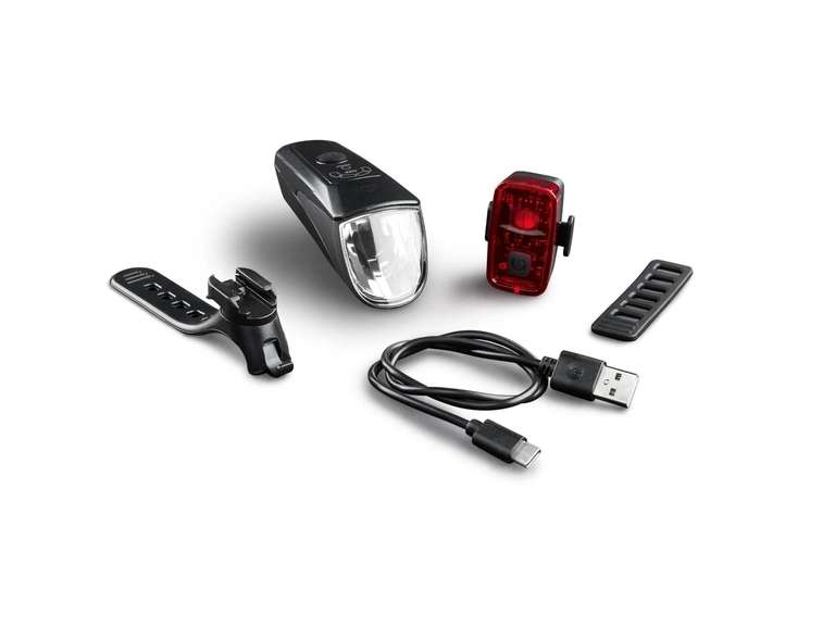 (Lidl ab 17.04) CRIVIT LED-Fahrradleuchten-Set // Mini-Luftpumpe oder Mini-Tool für 4,99