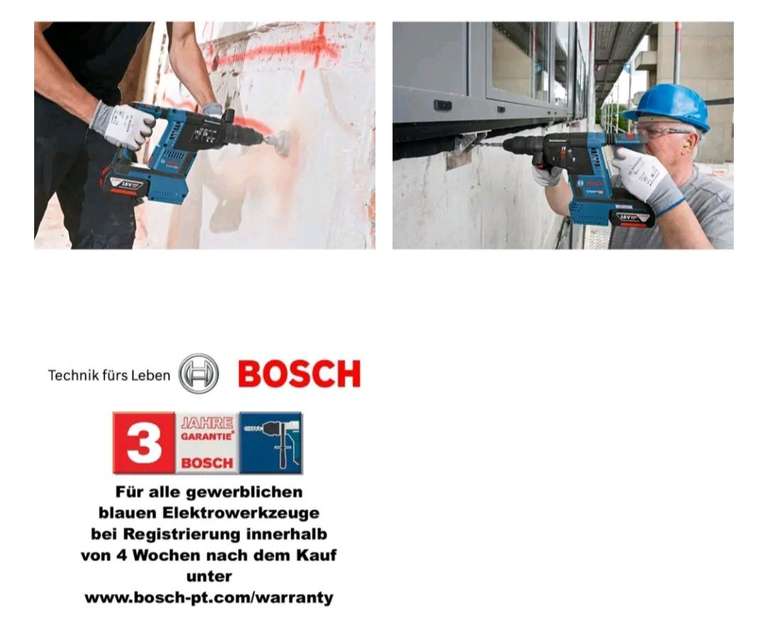 Bosch Akku-Bohrhammer GBH 18V-26 F 2 Akkus 6 Ah, Wechselfutter-System, L-Boxx, Versandkostenfrei
