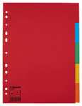 Esselte Register für A4, 5 Trennblätter mit Taben, Rot/Mehrfarbig, Recyclingkarton für 90 Cent (Prime)