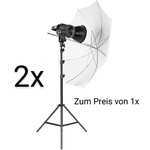 2 für 1 - GVM P80S-1 80W Dauerlicht Tageslicht + Schirm Set für Video & Foto | 148,95€
