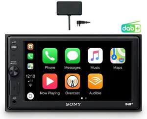 Sony XAV-AX1005KIT DAB+ Media Receiver, Doppel-DIN, Touchscreen 6,2 Zoll, mit Bluetooth und Apple CarPlay & Antenne