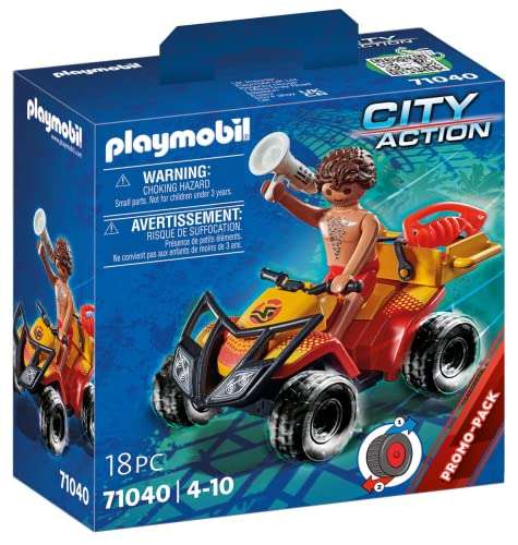 PLAYMOBIL City Action 71040 Rettungsschwimmer-Quad mit Rückziehmotor, ab 4 Jahren