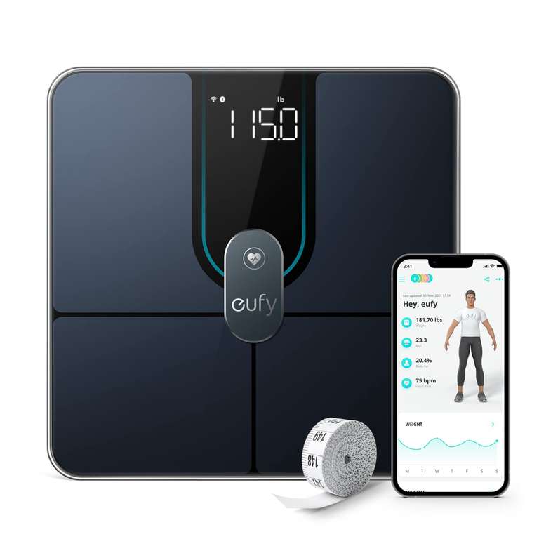 eufy Personenwaage „Smart Scale P2 Pro“ (Digitale Körperfettwaage mit Apple Health Integration)