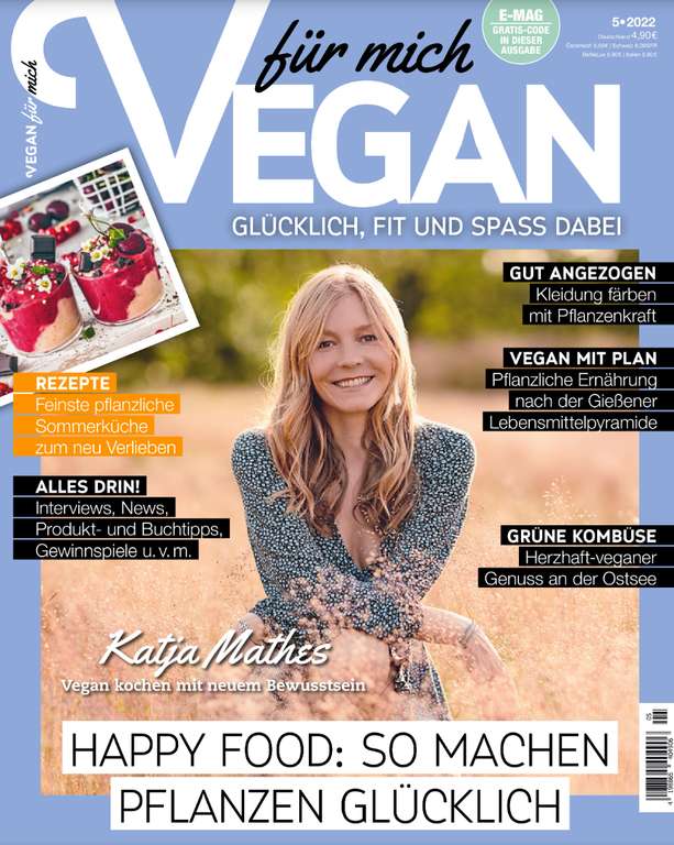 Vegan für mich 6-Monatsabo (4 Ausgaben) für 21,60 € mit 20 € Zalando- oder 15 € BestChoice-Gutschein (inkl. Amazon)