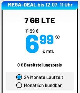 [SIM-Only Drillisch] 7GB LTE Datenvolumen + VoLTE & WLAN Call für 6,99€ monatlich + 20€ RNM Bonus o. 4GB + Telefonie- und SMS-Flat für 4,99€