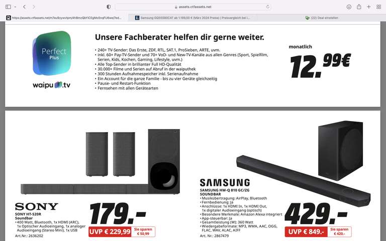 SammelDeal! Media Markt Stuttgart Neueröffnung - z.B. Samsung OLED TV GQ55S90C für 999€ (Lokal + eventuell markteigener Ebayshop