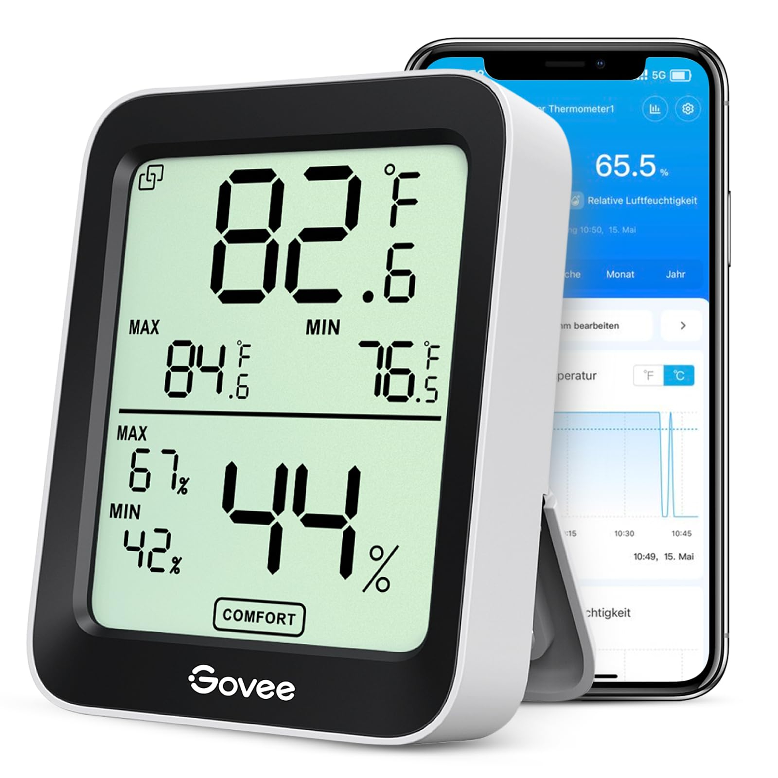 [amazon prime] Govee Bluetooth Thermometer Hygrometer Innen, LCD Digital Temperatur luftfeuchtigkeitsmesser