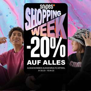 SNIPES Shopping Week: 20 % auf 6.073 Artikel, z.B. JORDAN Jumpman Two Trey, Air Max 90 Sneaker oder AF1 Platform