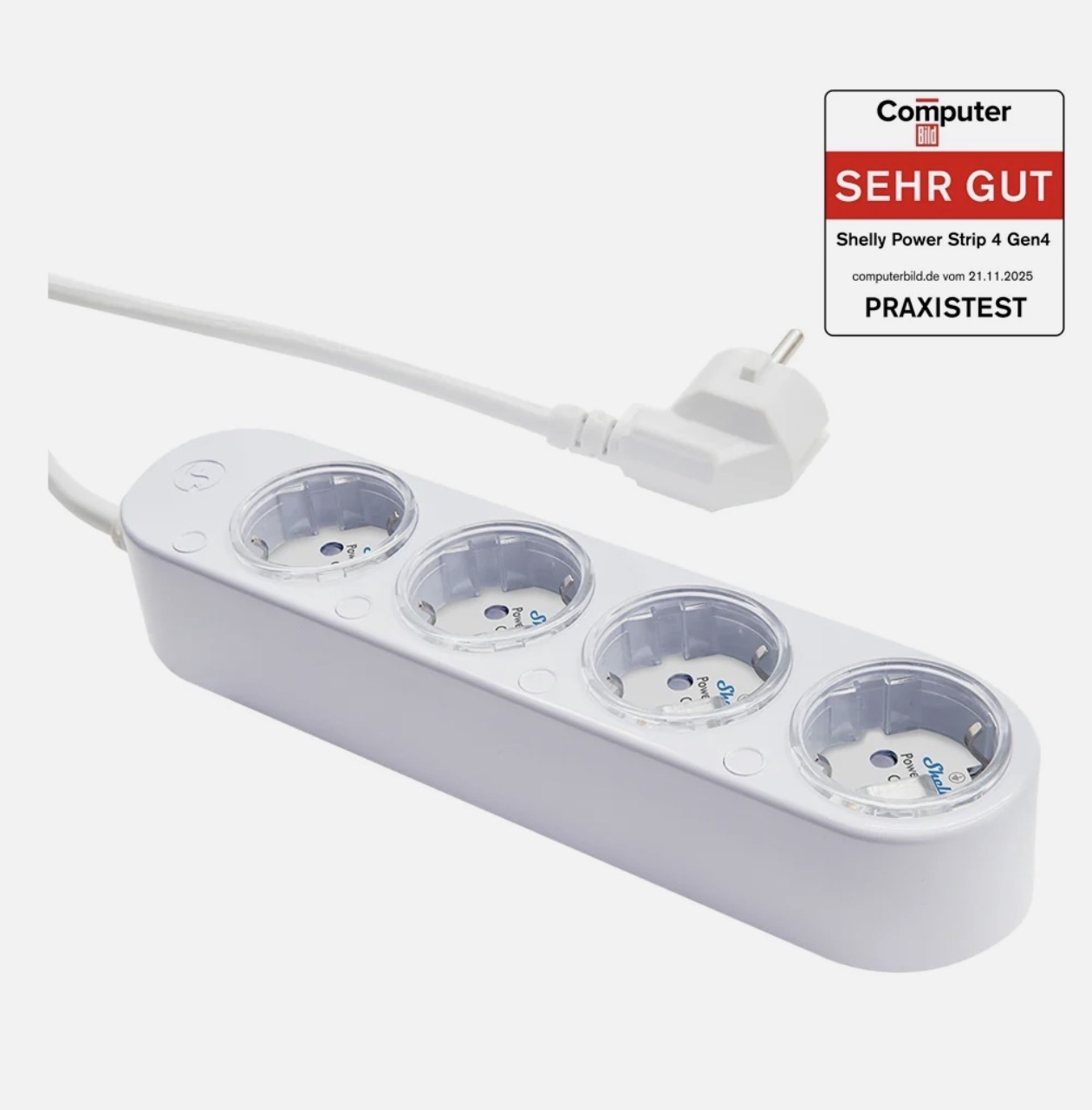 [Shellyparts] Shelly Power Strip 4 Gen4 (Matter, Zigbee, WiFi, 4x einzeln schaltbar & Energiemessung) oder 31,49 € via Hornbach TPG