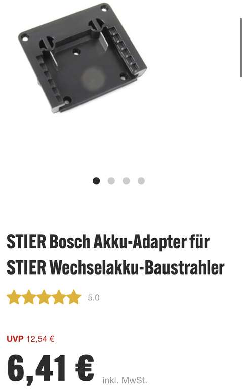 STIER Wechselakku-COB-LED-Baustrahler 5000 Lumen 50 W + Bosch Professional Wechselplatte (Newsletteranmeldung)