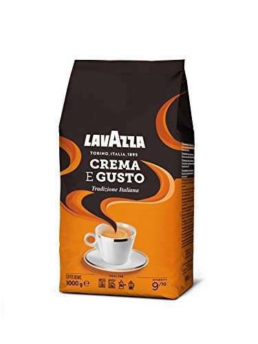 [PRIME/Sparabo] Lavazza, Crema e Gusto Tradizione Italiana, Geröstete Kaffeebohnen, Ideal für Espresso, Arabica & Robusta Kaffeebohnen, 1 kg