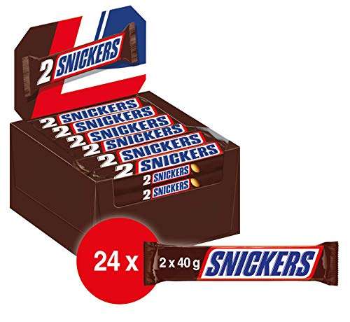 Snickers Schokoriegel in einer Box 24 x (2 x 40 g) für 12,72€ (Amazon Prime Sparabo)