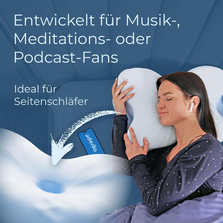Derila Ergonomisches Kopfkissen – Memory Foam, Nackenkissen, Seitenschläfer- kissen bei Amazon at Amazon 39,36€