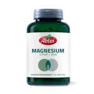 [Prime] Abtei Magnesium – Magnesiumcitrat und Oxid 400mg / 180 Tabletten - Spar-Abo