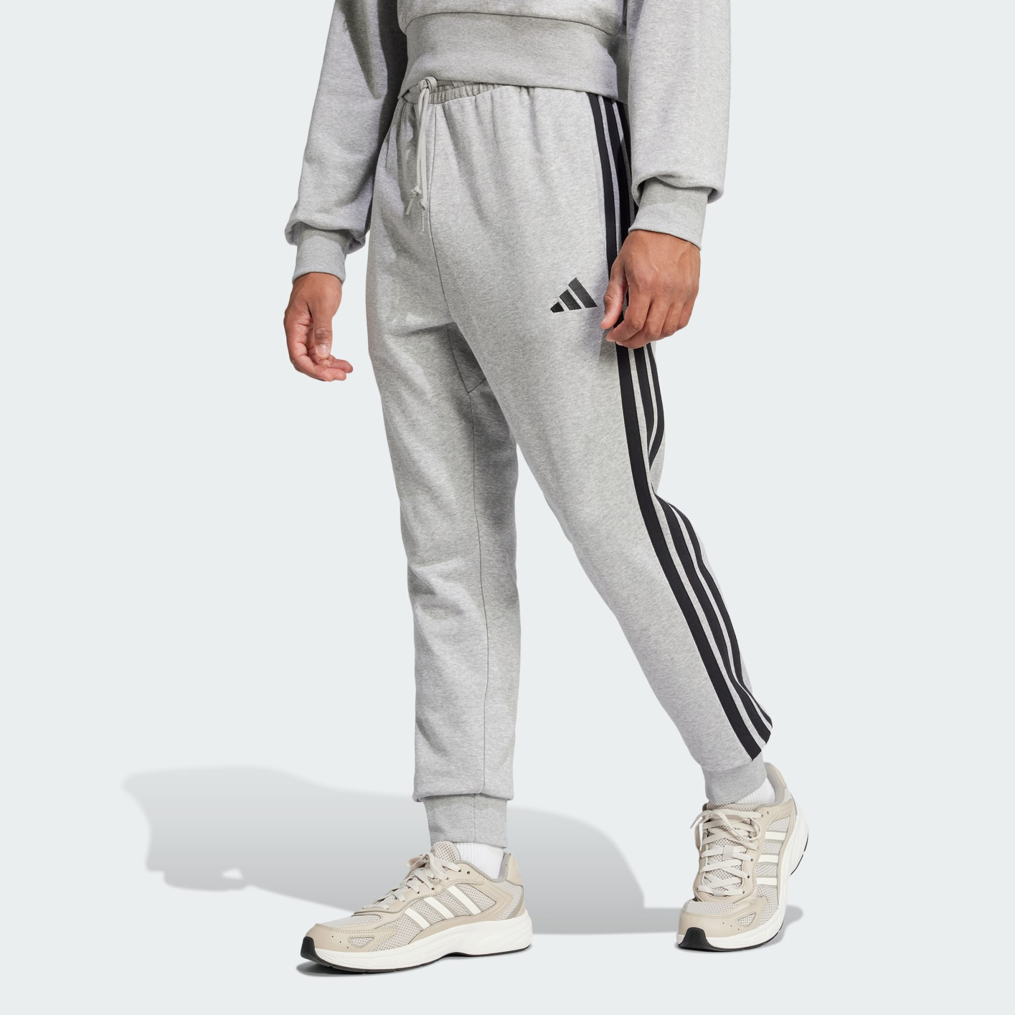 [CB Deal/AdiClub] Adidas Essentials 3-Streifen French Terry Hose • Grau • XS - 2XL | 18fach Payback