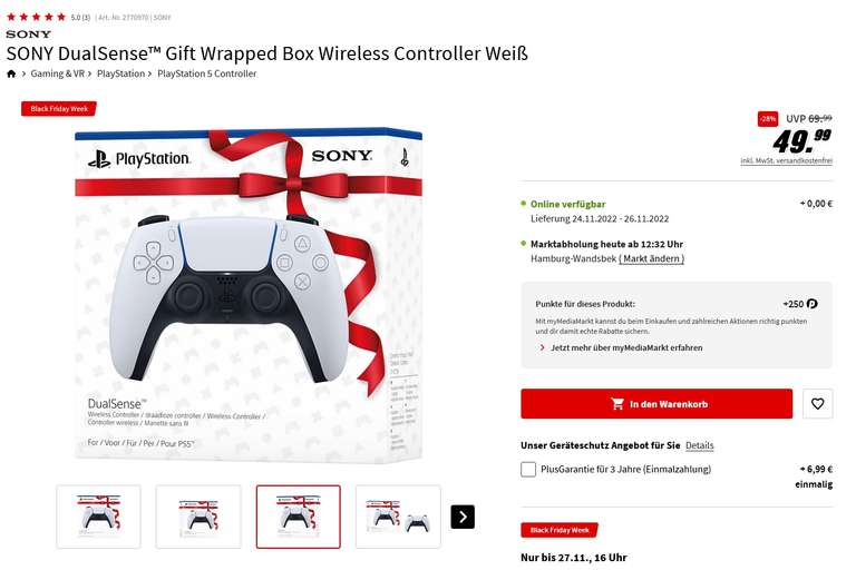 (Media Markt Saturn) SONY DualSense Gift Wrapped Box Wireless Controller PS5 Playstation 5 Controller ES GEHT NUR UM DIE FARBE WEIß !!! :)