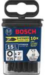 Bosch ITT25215 15 Pc. 2 In. Torx 25 Impact Tough Screwdriving Bit, PRIME