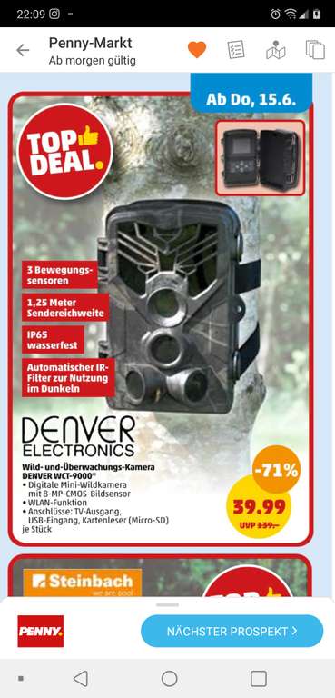 Denver WCT-9000 Wild- und Überwachungskamera Bestpreis bei Penny
