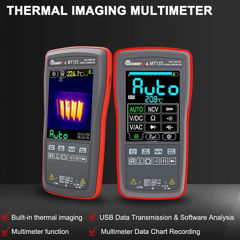 MUSTOOL MT13S 2 Multimeter & Thermometer mit Wärmebildkamera für 136,27 € (139 € mit Transportversicherung)