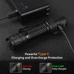 Wurkkos TD02 Tactical Flashlight, 2000LM 254M Pocket Rechargeable EDC Torch, SST40