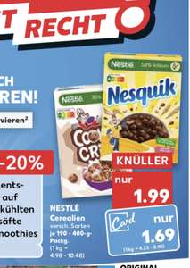 [Kaufland] Nestlé Cerealien für 1,99€, mit Kaufland Card 1,69€ oder mit Coupon 0,99€