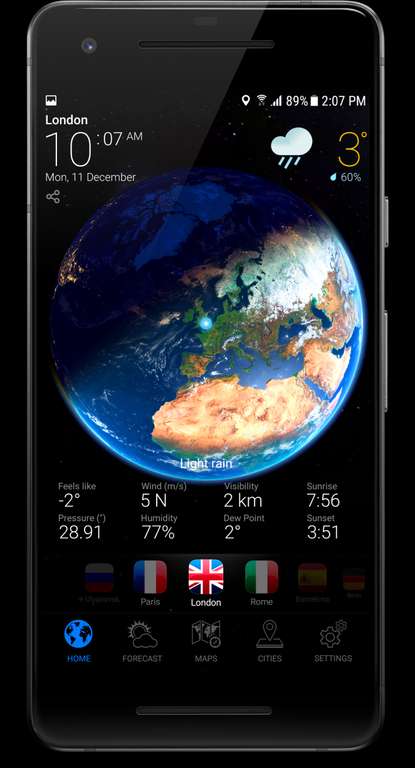 [Google PlayStore] 3D EARTH PRO - local forecast