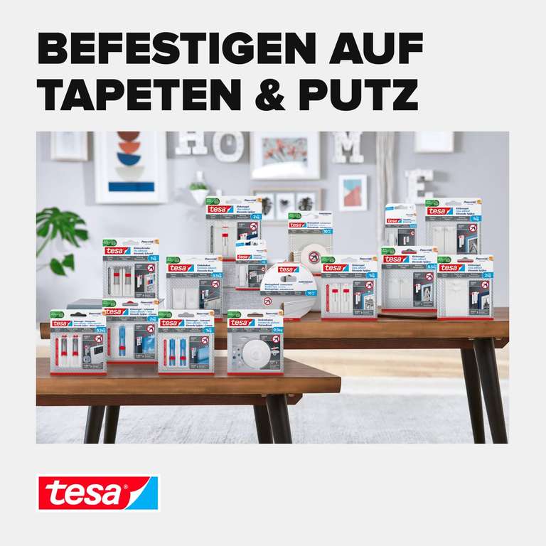 tesa Deckenhaken Tapeten & Putz 0,5 kg 3 Haken inkl Powerstrips – ab 5 Sparabo 9,68€ at Amazon