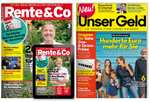 Finanzmagazine im Abo: Rente & Co Abo für 36,40 € mit 10 € Universal-Tankgutschein | Unser Geld Abo für 45 € mit 15 € Univers.-Tankgutschein