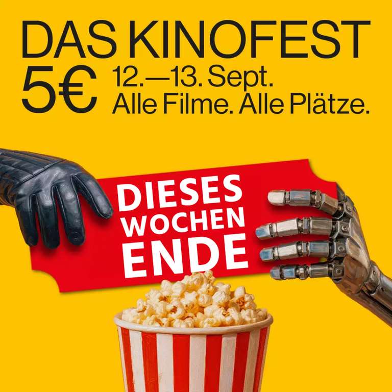 Kinofest im Cinedom Köln: jeder Film für 5 € am 12. und 13. September