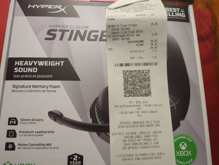 (Gamestop Mönchengladbach Minto) Hyperx Cloudx Stinger Xbox