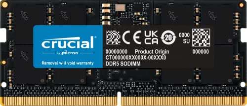 Crucial RAM 16GB DDR5 4800MHz CL40 Laptop-Speicher CT16G48C40S5