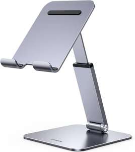 [Prime] Ugreen 90443 Tablet-Ständer (für Geräte bis 12.9", höhenverstellbar, neigbar, zusammenklappbar, Aluminium)