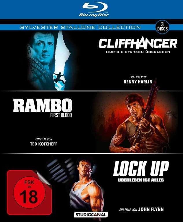 Sylvester Stallone Collection | Cliffhanger | Lock up | Rambo | 3 Blu-ray -Prime