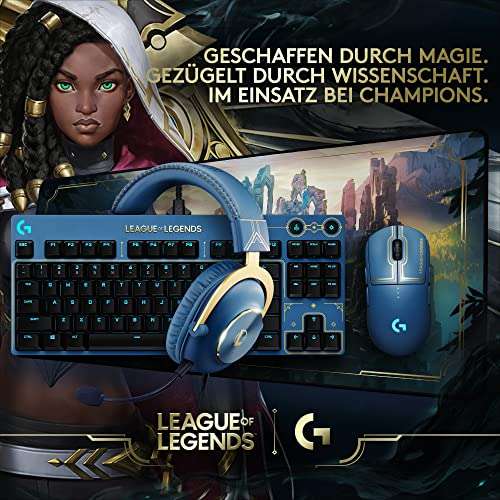 Logitech G PRO Wireless Gaming-Maus League of Legends Edition (Lightspeed, HERO 25K Sensor, 25.600 DPI, RGB, 4-8 programmierbare Tasten)