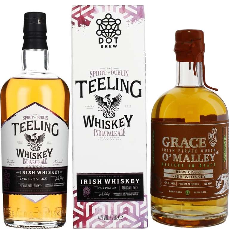 Whisky-Übersicht 197: Angebote zum St. Patrick's Day, z.B. Teeling IPA Finish für 38,90€, Grace O’Malley Rum Cask für 35,69€ inkl. Versand