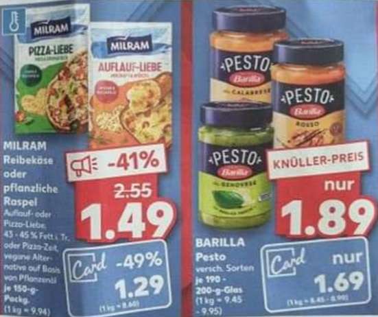 [Rewe & Kaufland ab 22.02.] Barilla Pesto für 0,89€ dank 1€ Sofort-Rabatt (19.02.-28.02.)