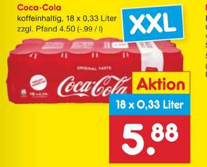 Netto Coca-Cola 18x0,33 Liter zzgl. 4,50€ Pfand ab 27.06 22