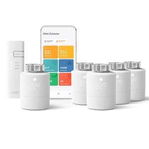 tado° Smartes Heizkörper-Thermostat Starter Kit V3+ (5x Heizkörperthermostat + Bridge, Alexa, Google Home, HomeKit, optionales Abo)