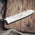 Genius Nicer Dicer Knife Professional Chefmesser 20cm - extra scharfes Profi Messer aus rostfreiem Edelstahl mit Wellenschliff & Schutzhülle