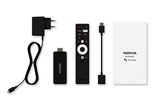 Nokia Streaming Stick 800, Android TV (Chromecast, HDMI, H.264, HEVC H.265, Netflix, Prime Video, Disney+)