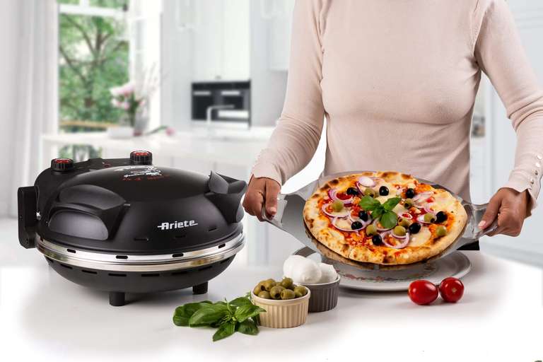Ariete Pizzaofen 917, 4-Minuten-Pizza, Pizzaofen mit 5 Garstufen, 400°C, 1200W (Prime)