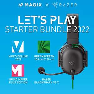 Let's Play Starter Bundle 2022 - Let the games begin! Hübsche Box mit Razer Kopfhörer Studio Tuch und Magix Video/Audio Software