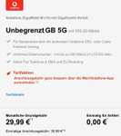 [Nur Vodafone Kunden] GigaMobil M Unlimited Aktion +300€ Wunschgutschein, rechnerisch 17,49€/Monat