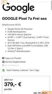 Elektro Enzinger Google Pixel 7a für 379€ Versandkosten 6,95€