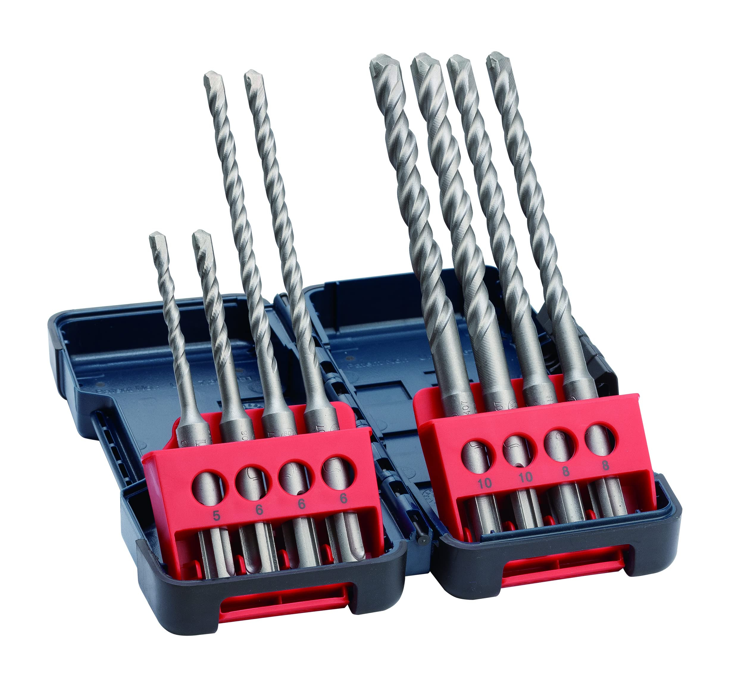 Bosch 8-tlg Hammerbohrerset SDS plus-3 (für Beton, in Tough Box, Ø 5–10 mm (Prime)