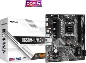 ASRock B650M-H/M.2+ Mainboard (µATX, AM5, B650, für CPUs bis 120W TDP, M.2 PCIe 5.0, USB-C)
